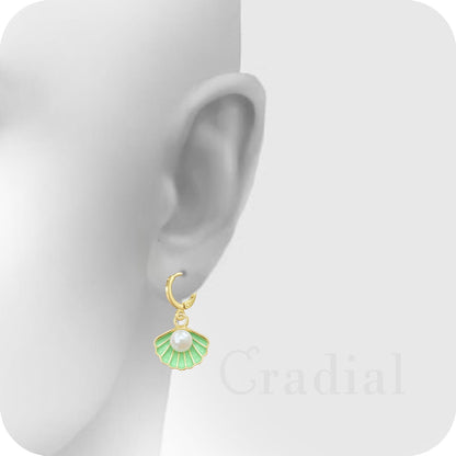 New Green Shell Earrings