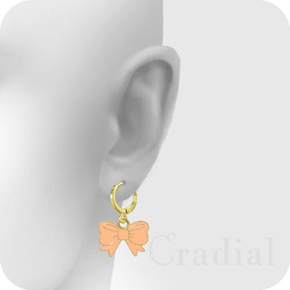 Peach Bow Earrings