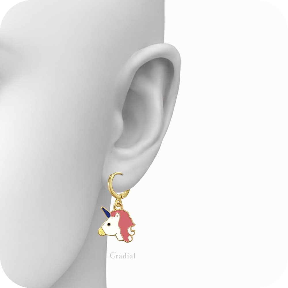 Peach Unicorn Earrings