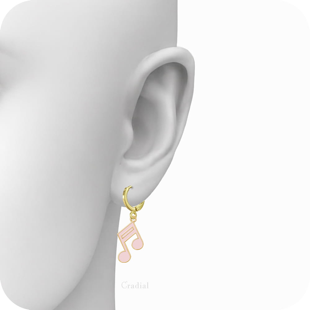 Pink Beam Note Earrings