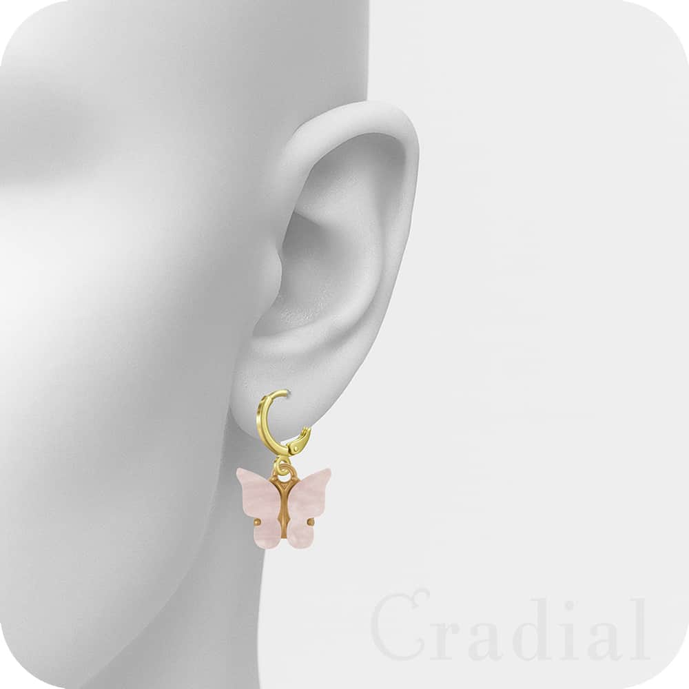 Pink Butterfly Earrings