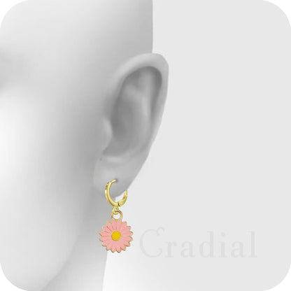 Pink Daisy Earrings