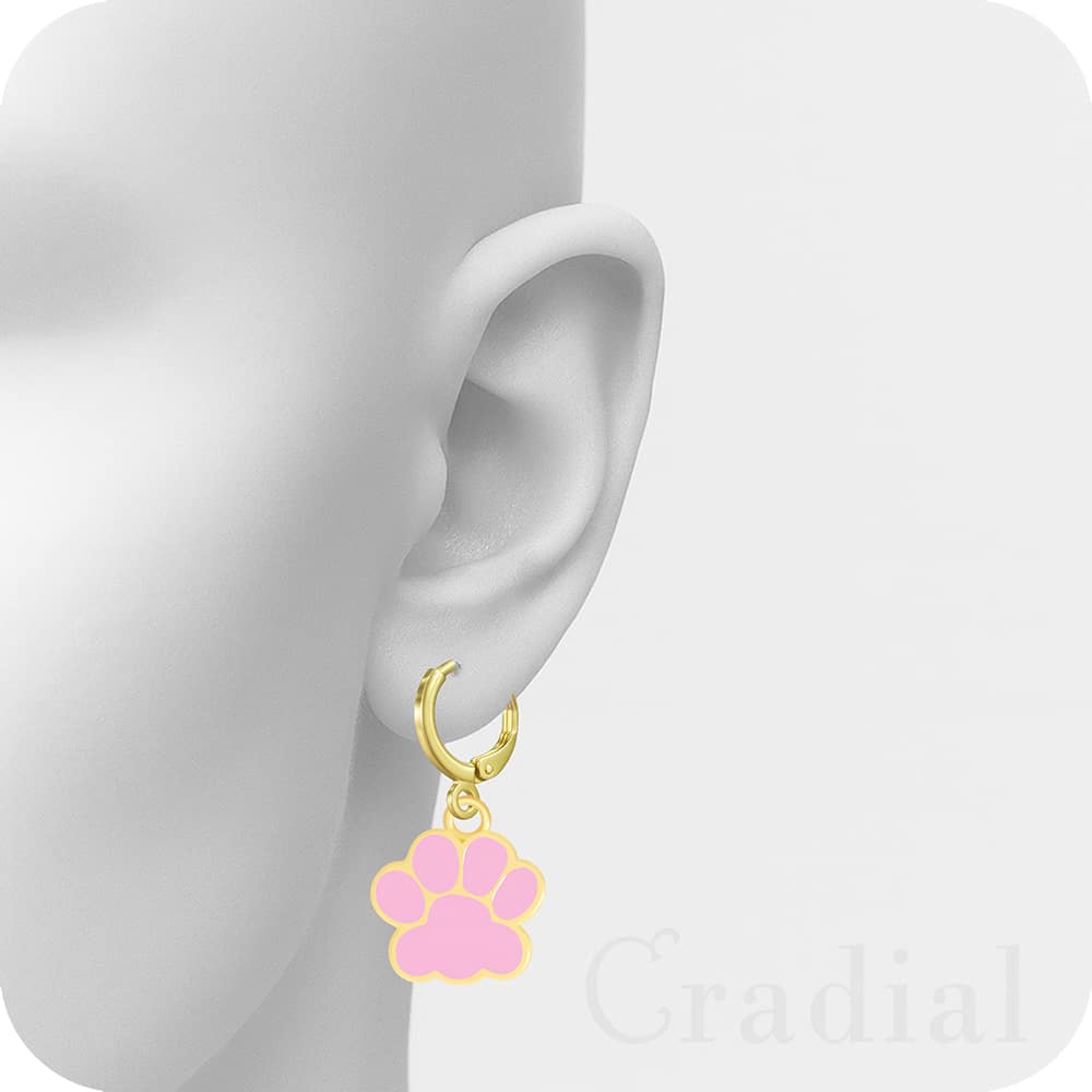 Pink Paw Earrings