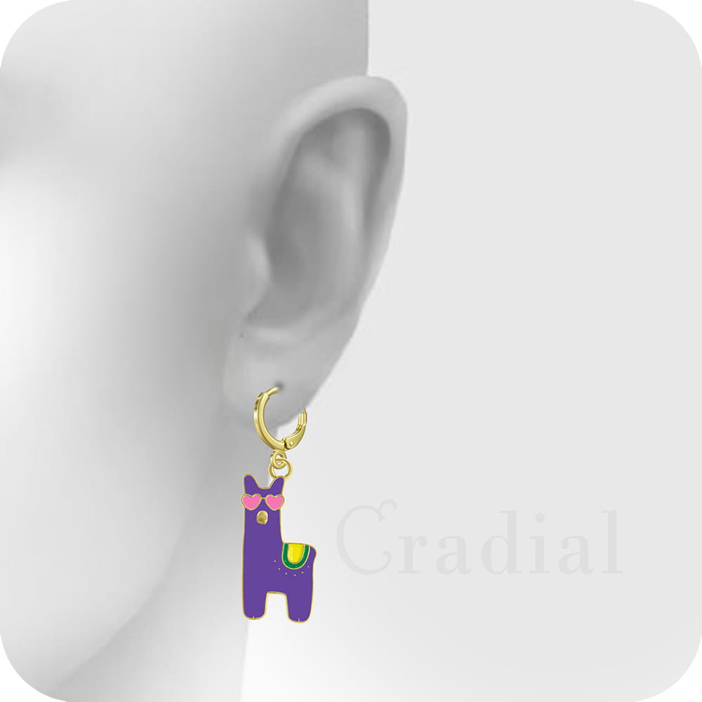 Purple Llama Earrings