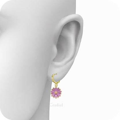 Purple Petal Earrings