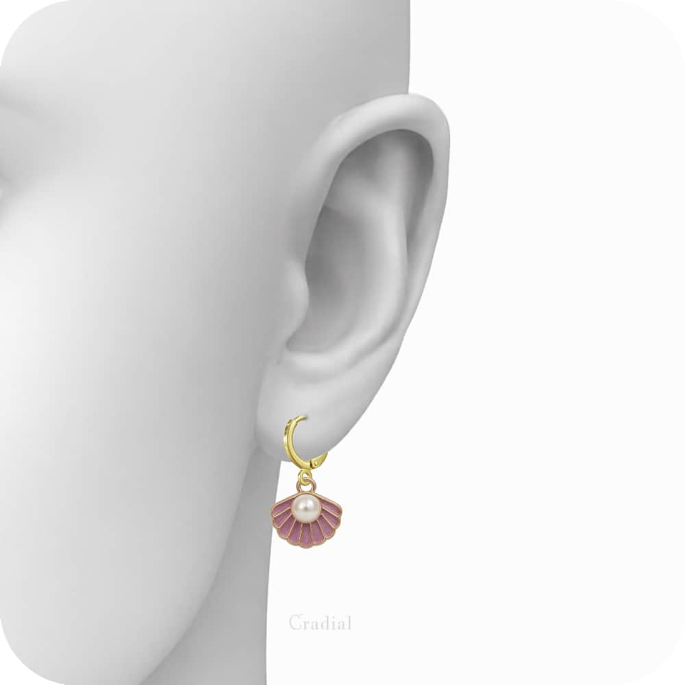 Purple Shell Earrings