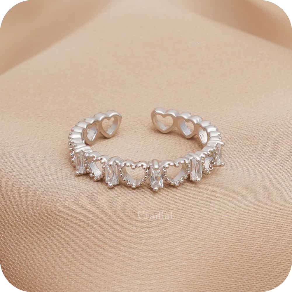Silver Hearts Ring