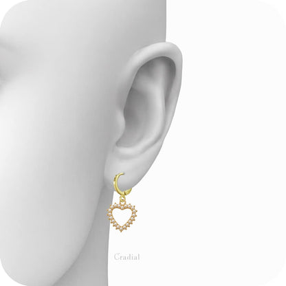 Small Pearl Heart Earrings