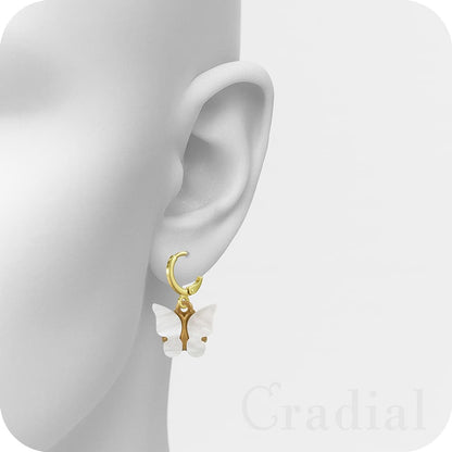 White Butterfly Earrings