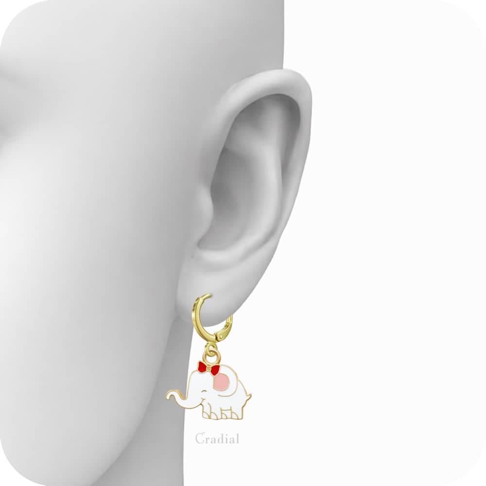 White Elephant Earrings