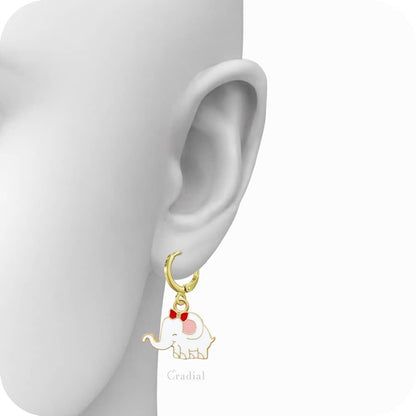 White Elephant Earrings