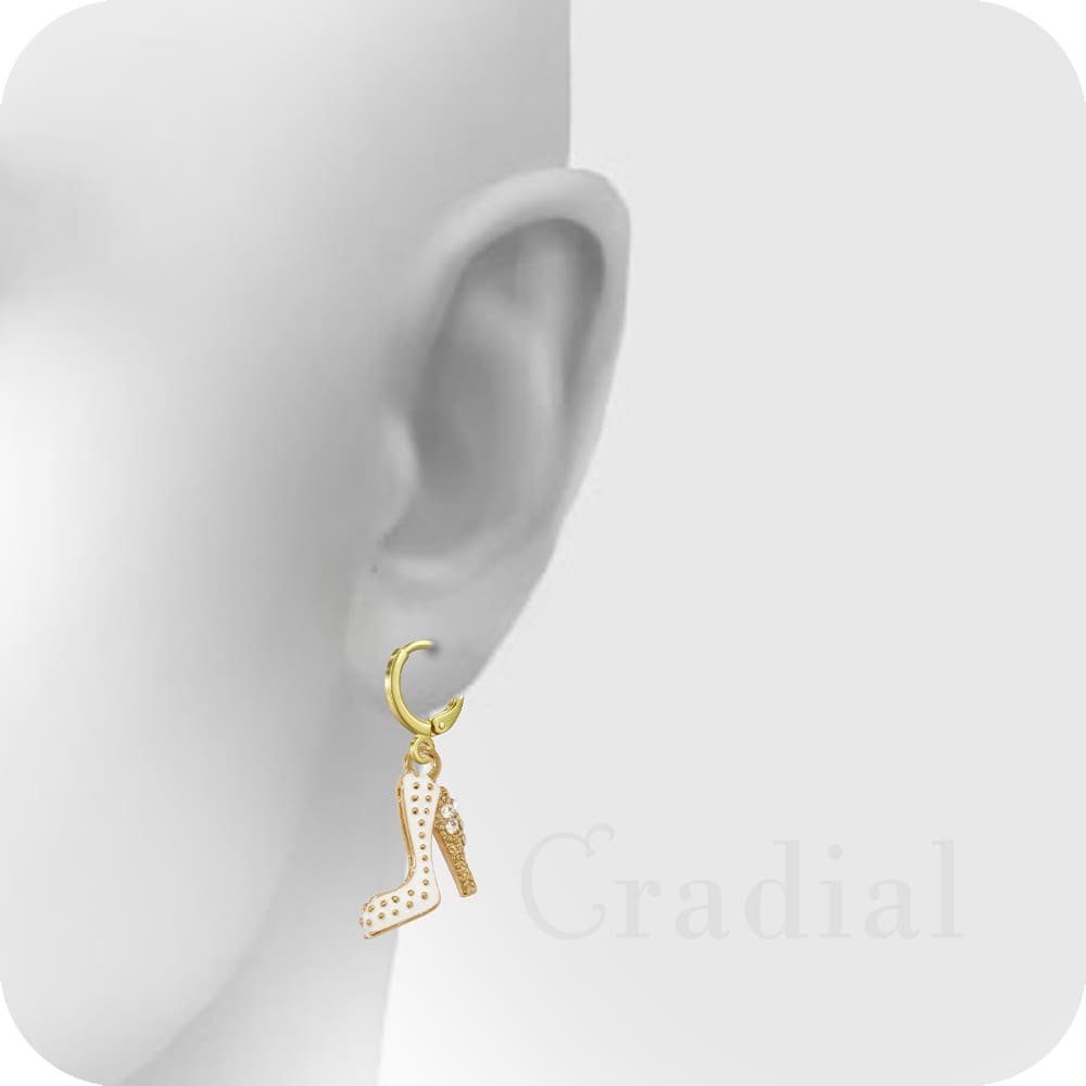 White Heel Earrings