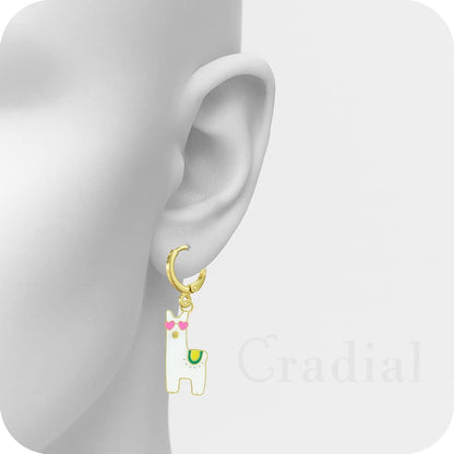 White Llama Earrings
