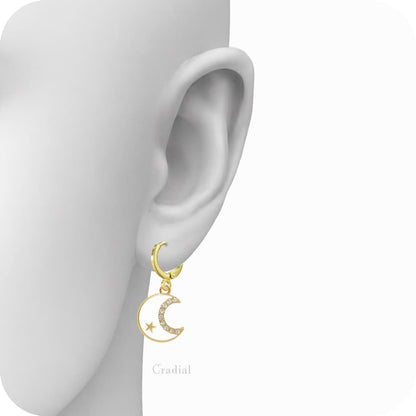 White Moon Earrings