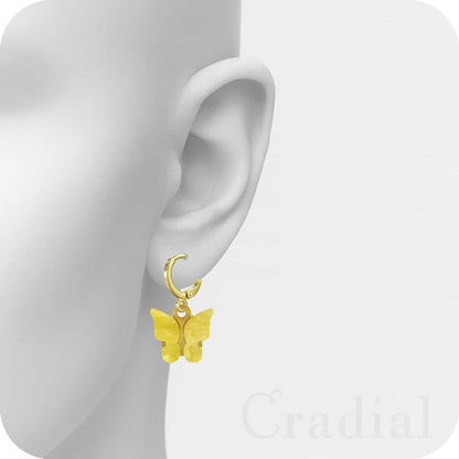 Yellow Butterfly Earrings