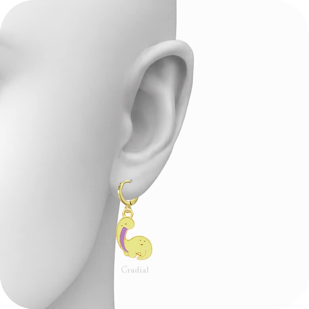 Yellow Dino Earrings