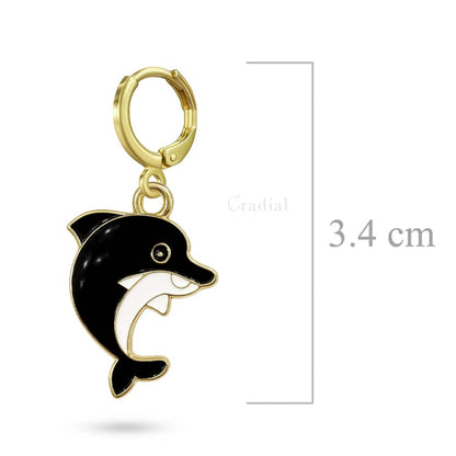 Black Dolphin Earrings