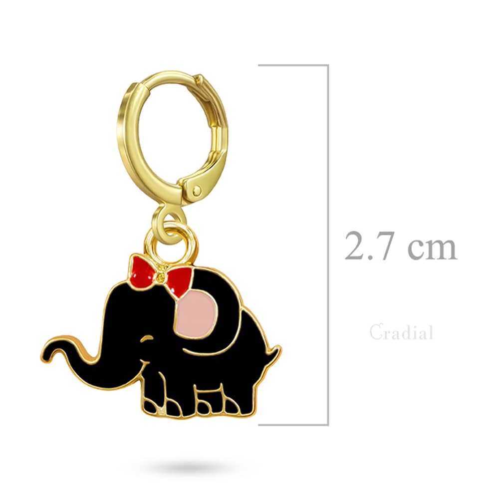 Black Elephant Earrings