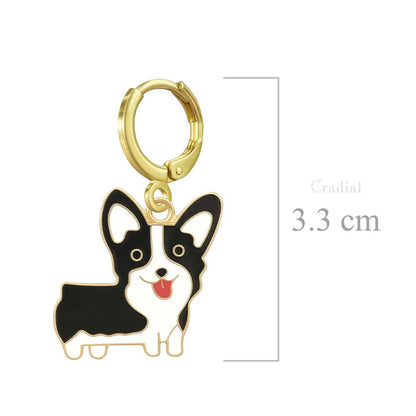 Black And White Dog Earrings