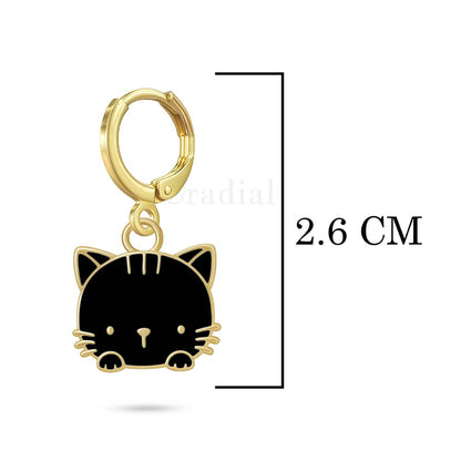 Black Purr Cat Earrings