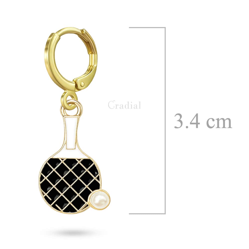 Black Racket Earrings