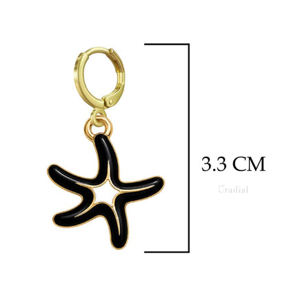 Black Star Fish Earrings