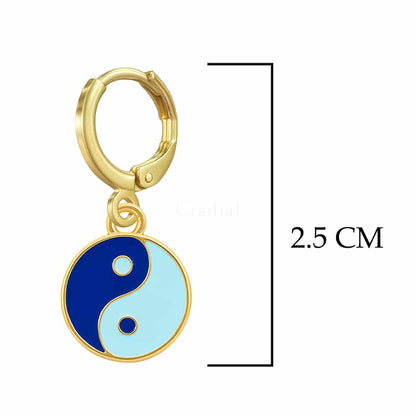 Blue Yin Yang Earrings