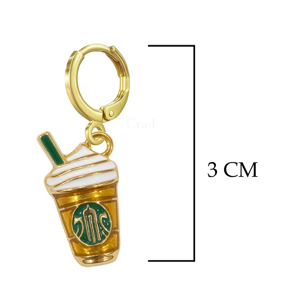 Coffee Cup Gold Earrings