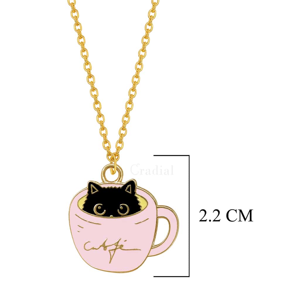 Cat In A Cup Necklace