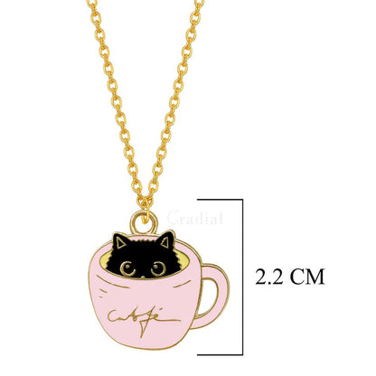 Cat In A Cup Necklace
