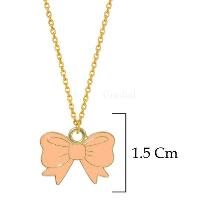 Peach Bow Necklace