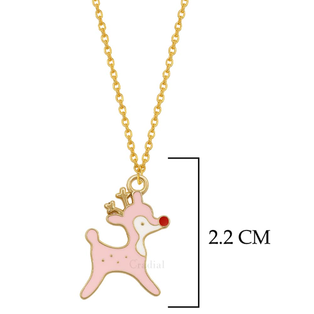 Pink Raindeer Necklace