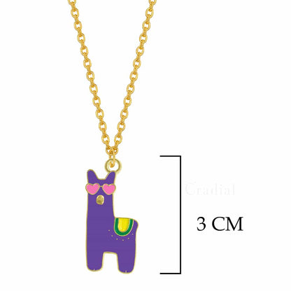 Purple Llama Necklace