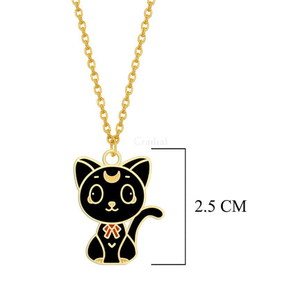 Black Cat Moon Necklace