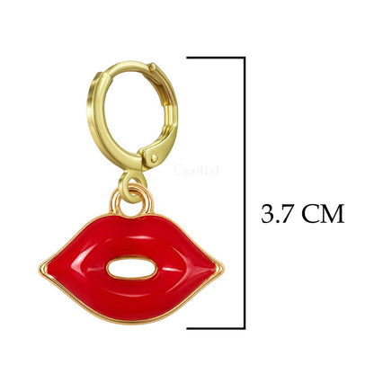 Lips Red Earrings