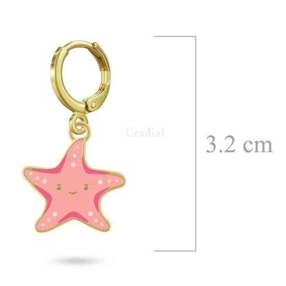 Peach Star Fish Earrings