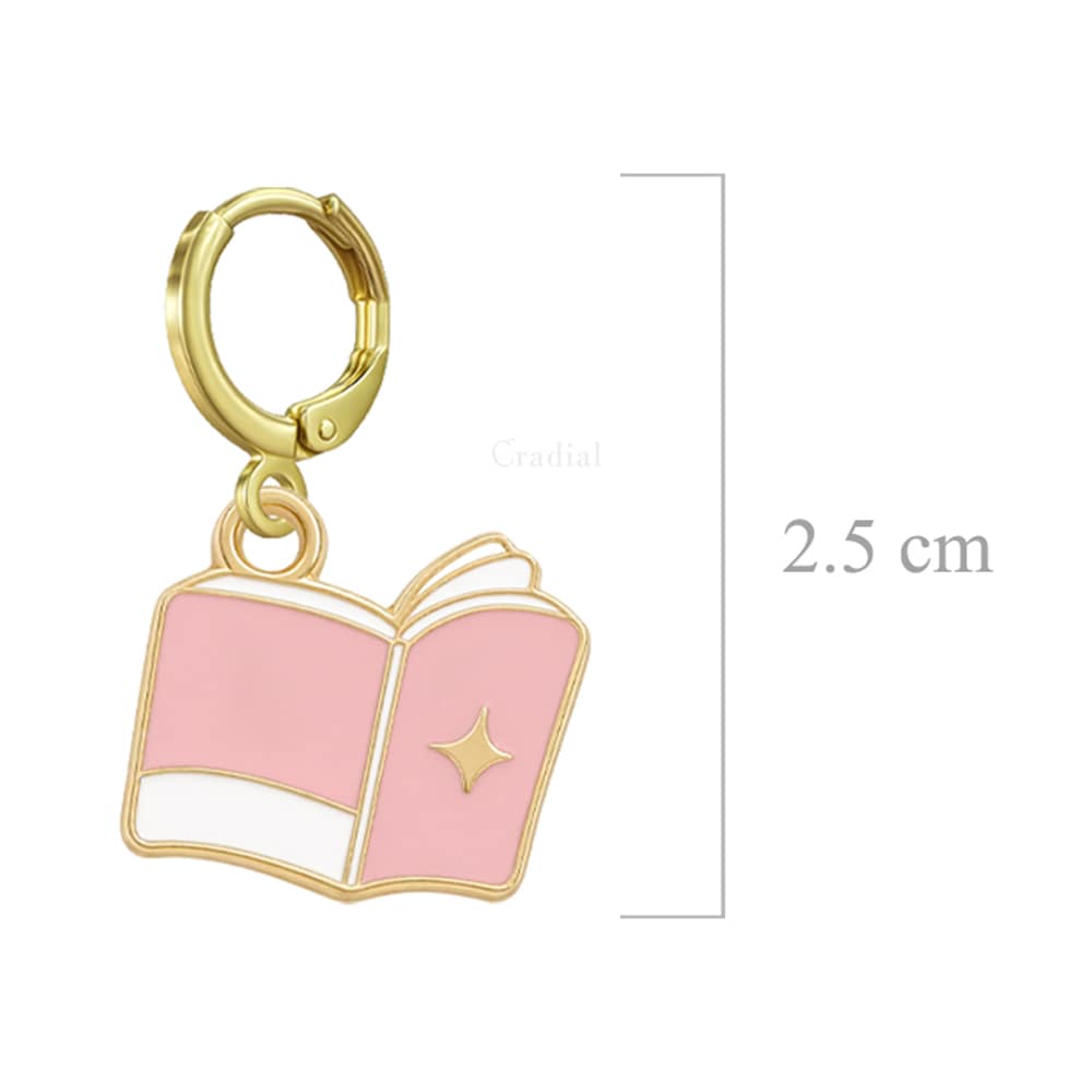 Pink Book Earrings