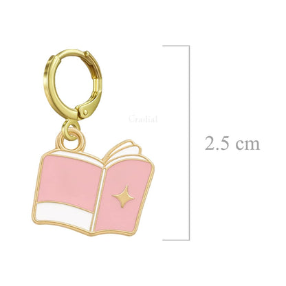 Pink Book Earrings