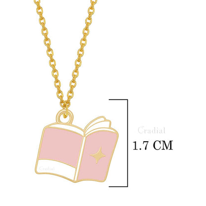 Pink Book Necklace