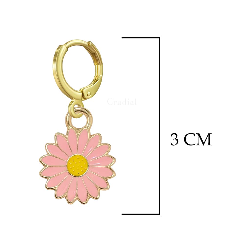 Pink Daisy Earrings