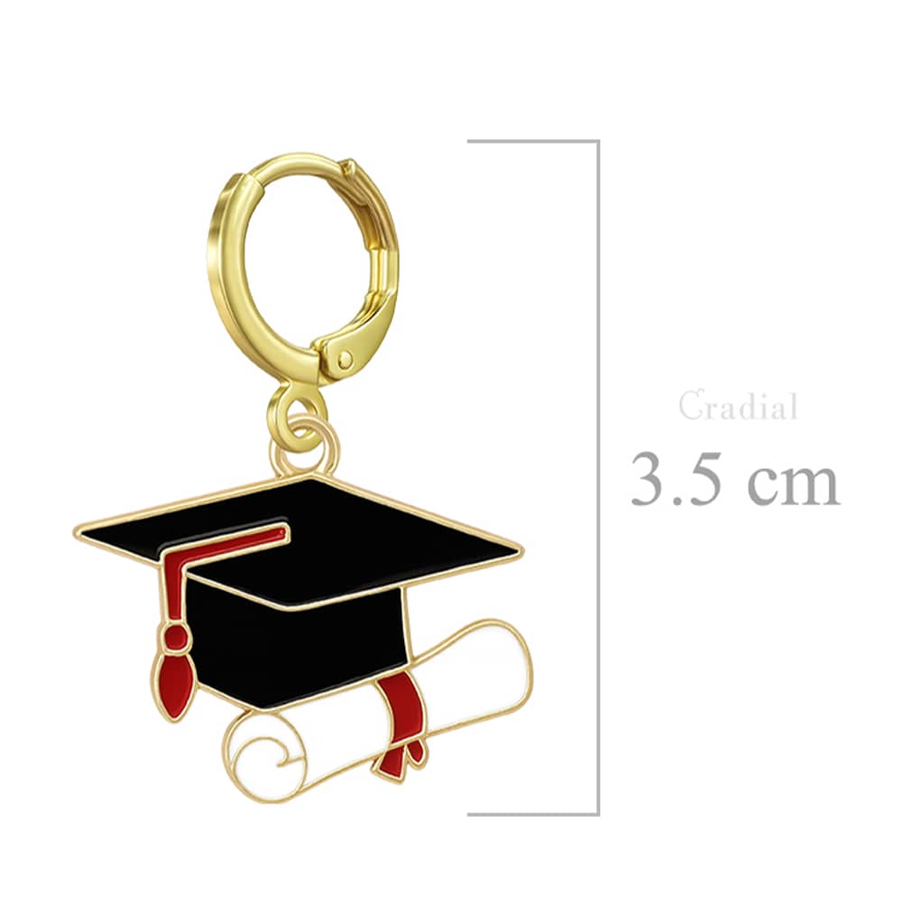 Red Grad Cap Earrings