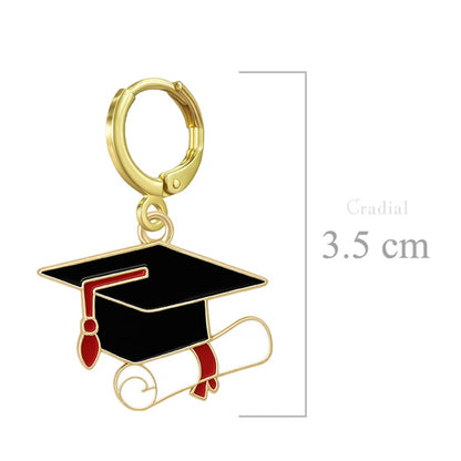 Red Grad Cap Earrings