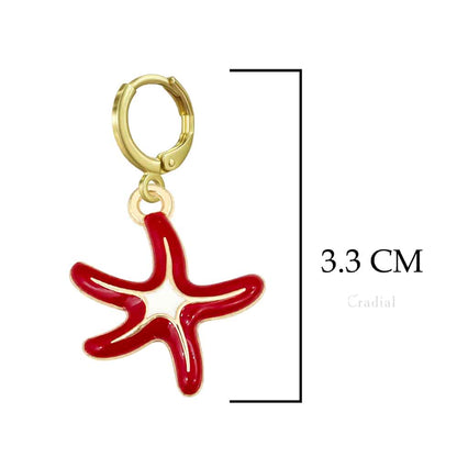 Red Star Fish Earrings