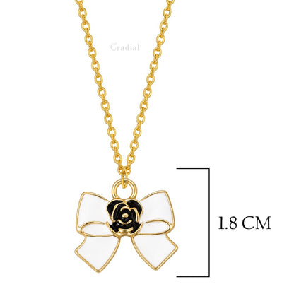 White Couture Bow Necklace Square