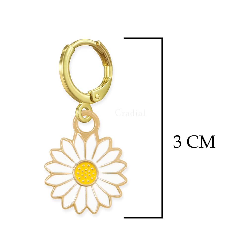 White Daisy Earrings