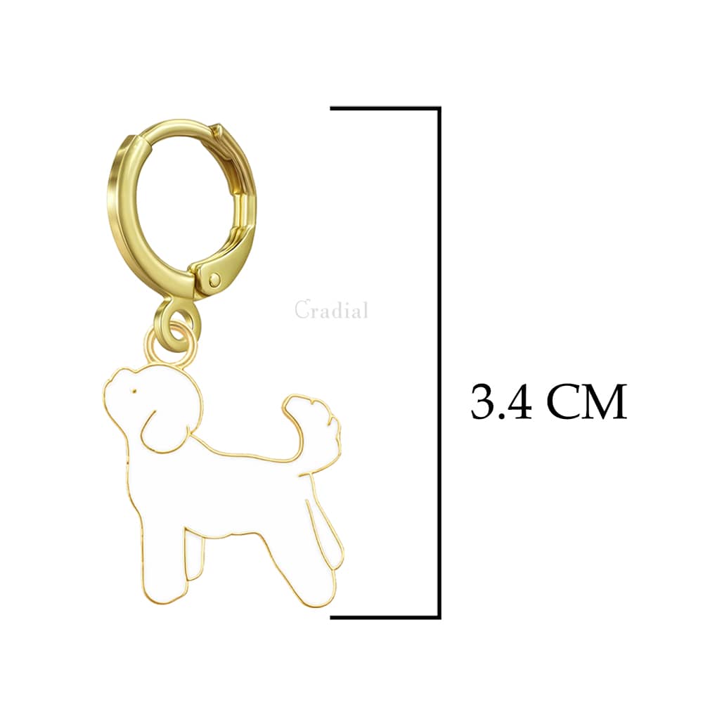 White Dog Earrings