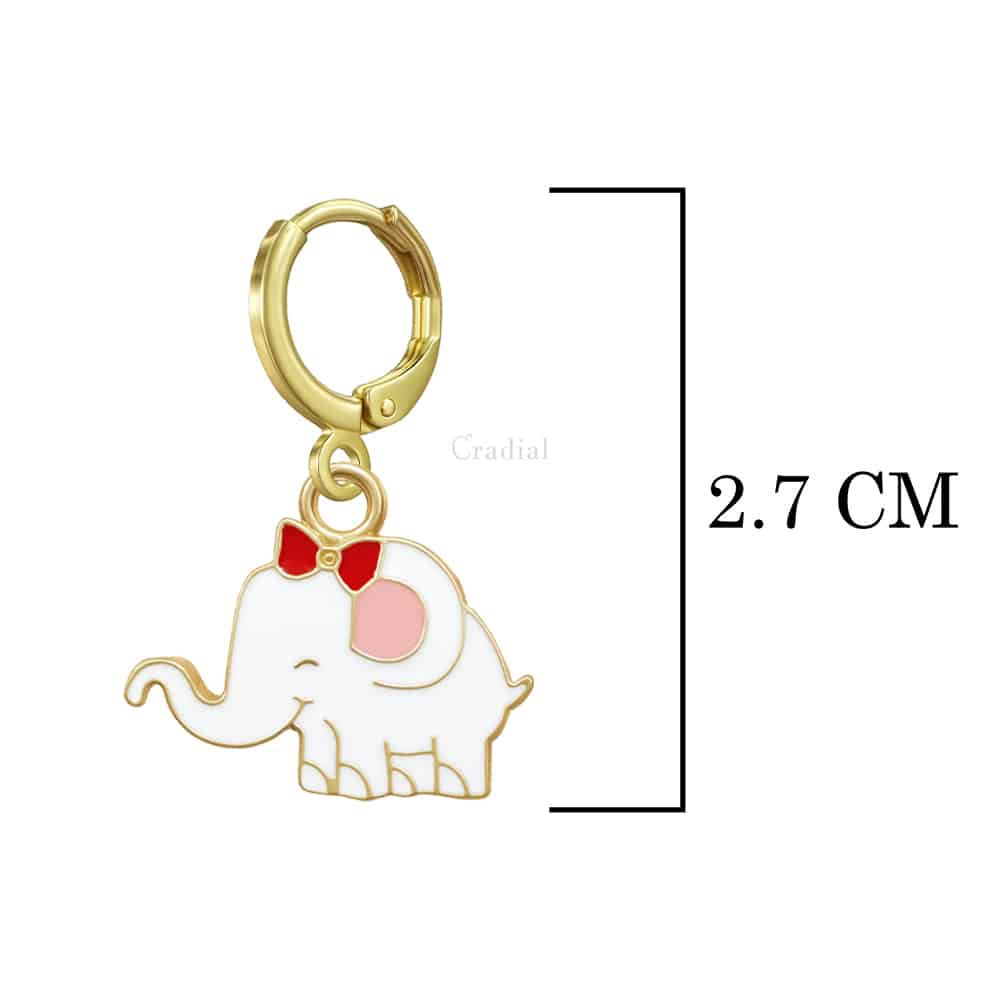 White Elephant Earrings