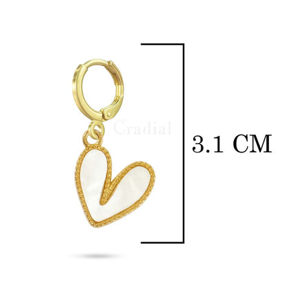 White Heart Earrings