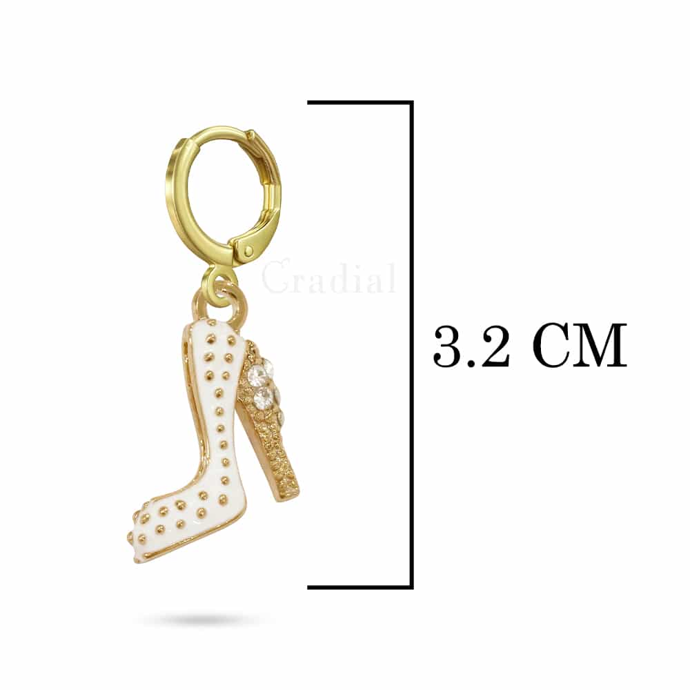White Heel Earrings