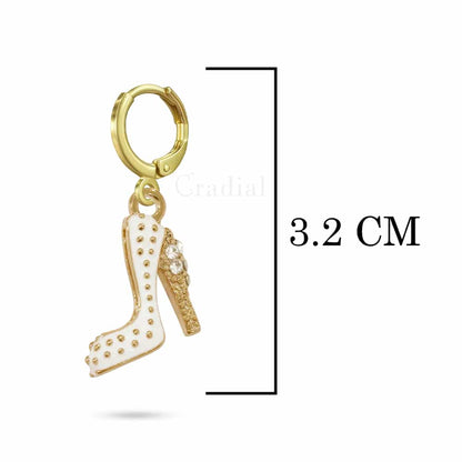 White Heel Earrings